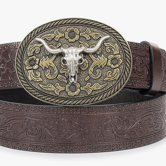 Vintage Western Leather Buckle Belt main image 9